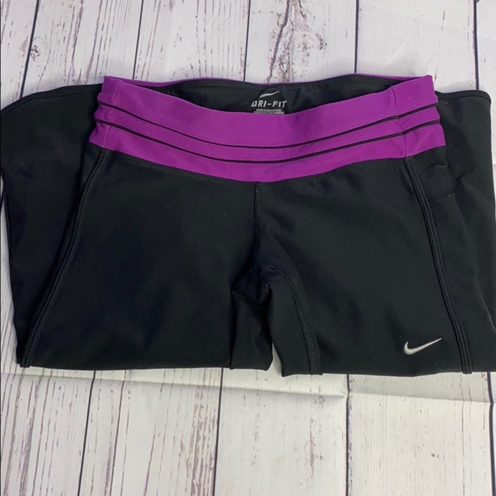 Purple and Black Nike Yoga Pants